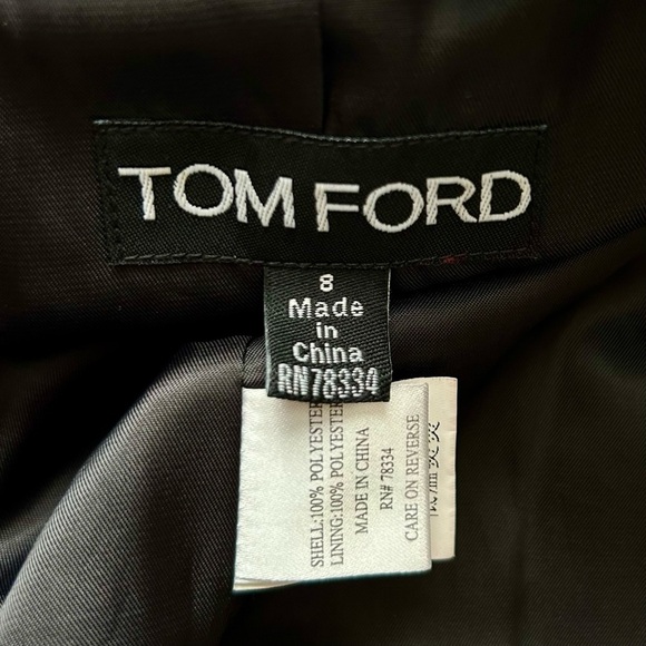 Vintage 90s Tom Ford Black Blazer Jacket Tailored Button Front UK 8 US 4 / 6 - Picture 8 of 10